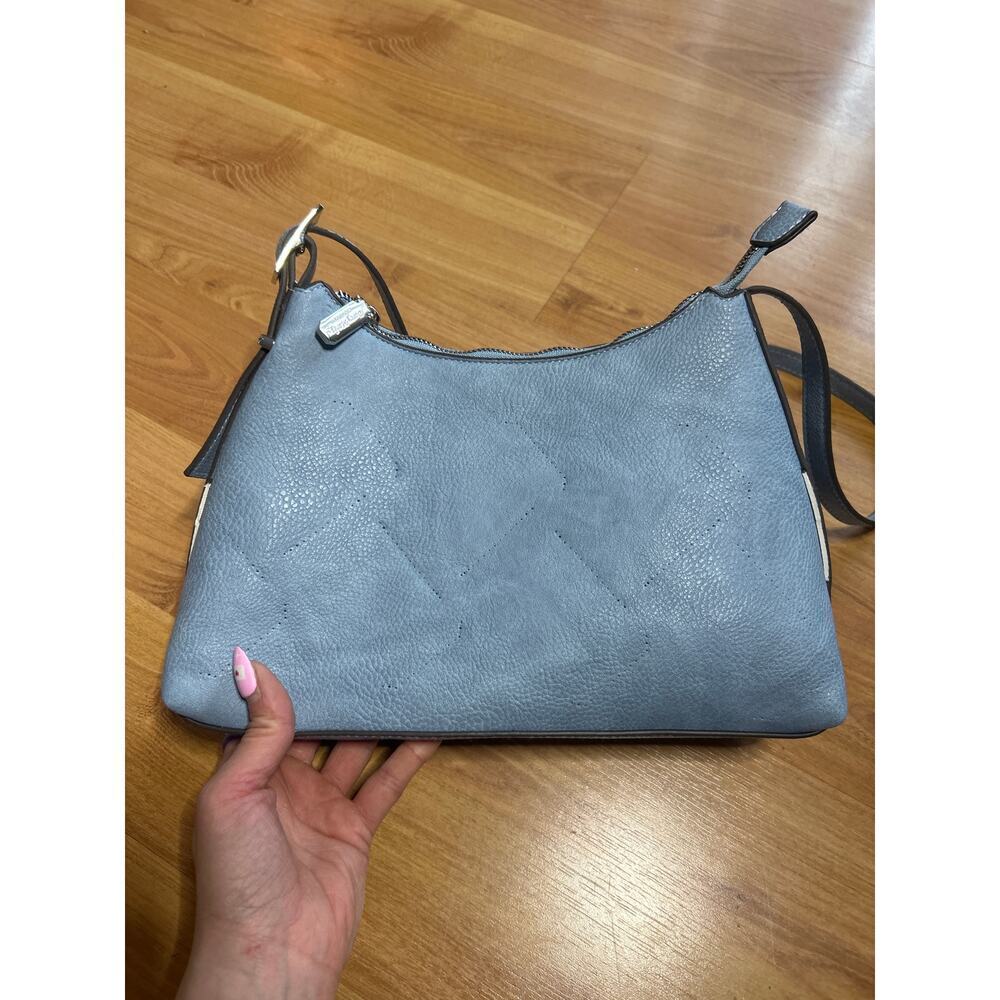 Darcy Marks London Vegan Leather light blue hobo crossover bag boho chic - Picture 4 of 7